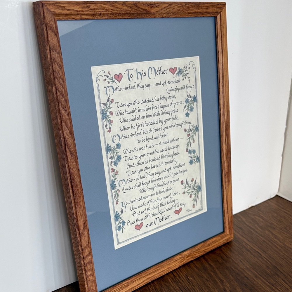 Creative Calligraphy “To His Mother” Framed Print